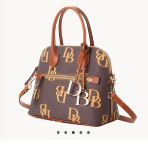 Dooney & Bourque domed leather satchel taupe